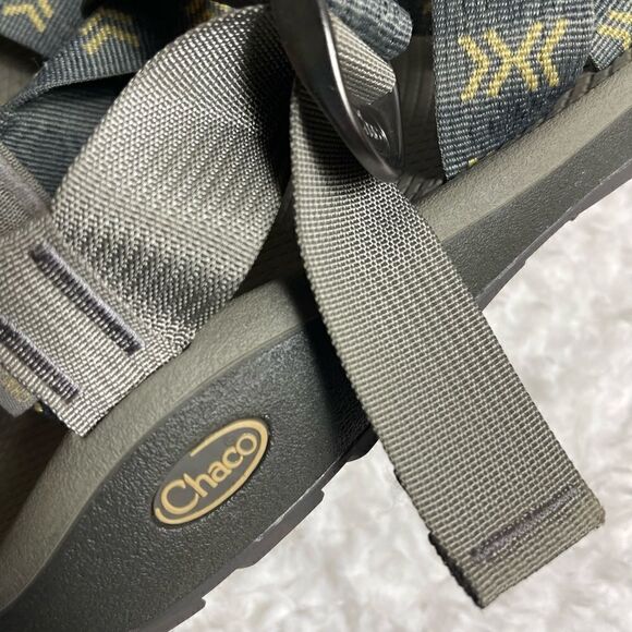 Men Chaco gray and khaki ZCloud straps sandals size 12 main image 7